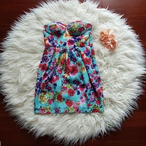 *SALE! Floral Strapless Dress - Ladakh